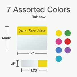 Page Flags, Page Markers, Write-on Tabs, Removable Page Markers, 600 Per Pack, Assorted Rainbow Colors, 2" x 1-5/8", 1-3/4" by 1/2" (1002504)