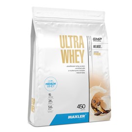 Maxler Ultra Whey Protein, 24 g Protein per Serving, Pure Whey Protein Powder, Whey Protein Concentrate, Whey Protein Isolate, Whey Protein Hydrolysate, With BCAA, Latte Macchiato, 450 g