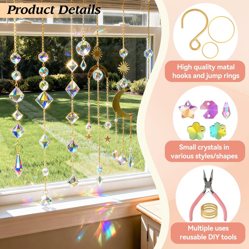 Ecoofor 500 Pcs DIY Suncatchers Kits for Adults, Crystal Sun