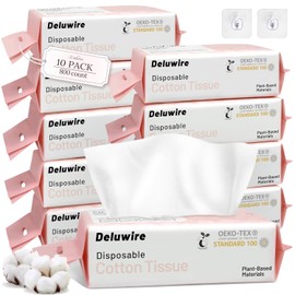 800 Count Disposable Face Towels, Soft & Skin Friendly Face Towelettes Disposable, Facial Tissue Dry Wipes for Women Cleansing