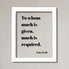 Luke 12:48 - To whom much is given much is