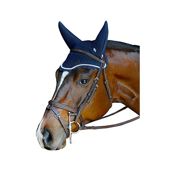 Plughz Horse Sound Off Ear Net, Soundless Bonnet (Navy)