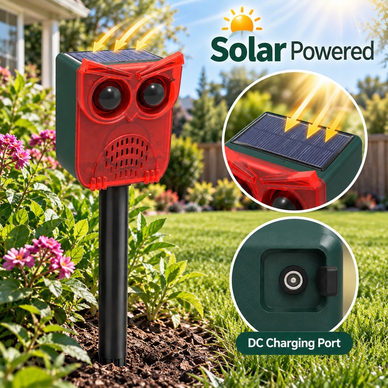 Solar Motion Sensor Animal Repeller for Outdoor Protection – Dog