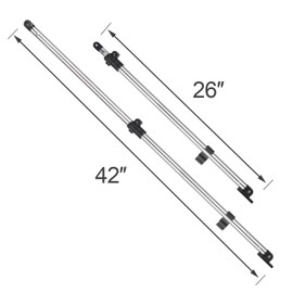 Leader Accessories Adjustable Bimini Top Rear Support Poles Universal Fit for 3-4 Bow Bimini Tops 1" Alumium Tube