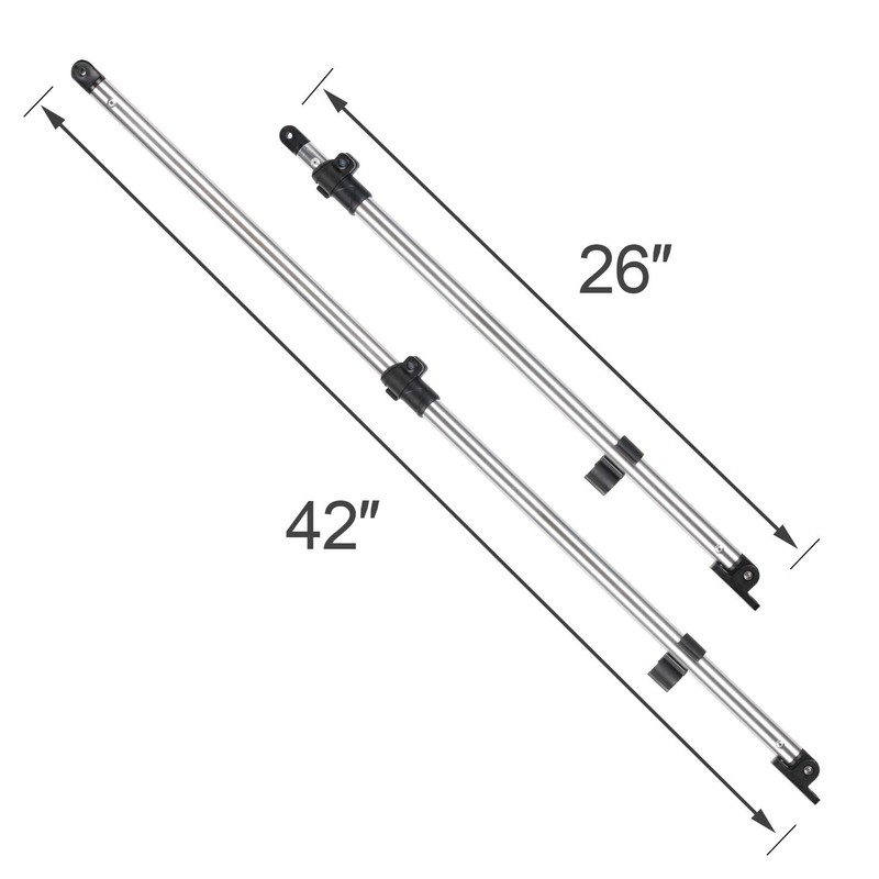 Leader Accessories Adjustable Bimini Top Rear Support Poles Universal Fit