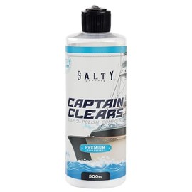 Salty Captain Clears Boat Polish 16.9oz – Restores Clarity & Removes Light Oxidation – UV Protection for Long-Lasting Shine – Safe for Clear Vinyl & Marine Plastics – Easy to Apply