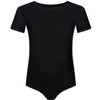 Assoluta di Cotone Girls' Short-Sleeved Ballet Leotard, black