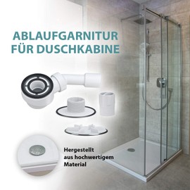 AQUADE Drain Set with Odour Trap for Shower Trays with Drain Hole Ø90mm, lid Stainless Steel 114mm, Quality Made in Germany
