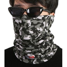 BOCOMAL FR Neck Gaiters Face Mask 7oz Mightweight Flame Resistant Welding Hood NFPA2112 CAT2, Black Camo, One Size