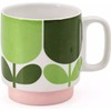 Orla Kiely Set of 2 Stacking Mugs Ceramic Block Flower