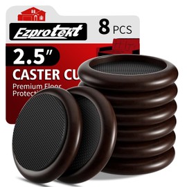 2.5” Non Slip Wood Furniture Coaster, 8 Pcs Anti Slip Furniture Pads for Hardwood Floor, Round Sofa Bed Couch Furniture Caster Cups with Anti-Slide EVA Pads Floor Protectors Anti-Scratch (Dark Brown)