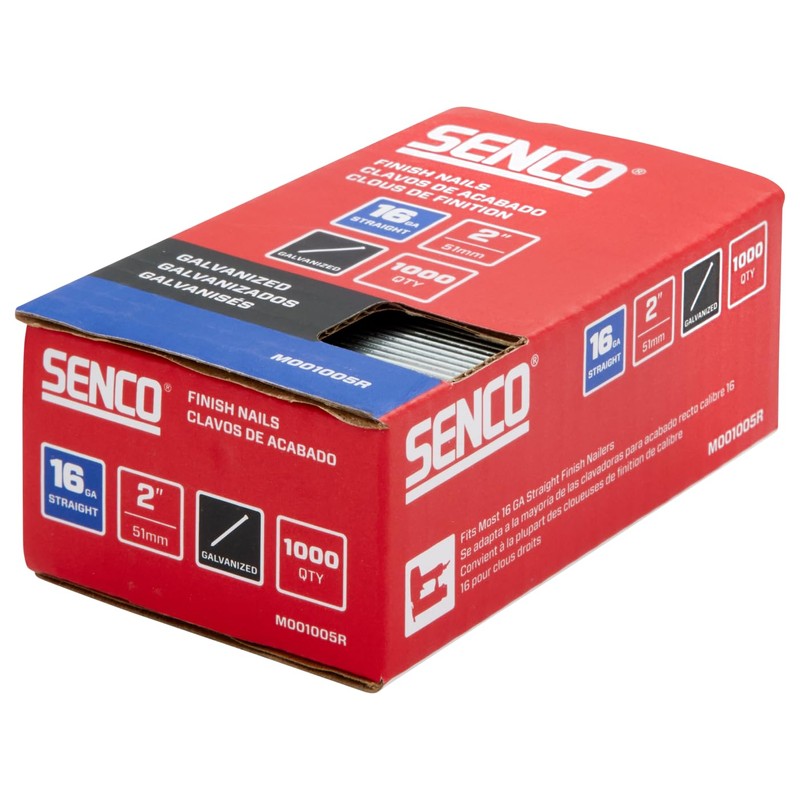 SENCO M001005R 2" 16 Gauge Straight Finish Nails, Galvanized Finish