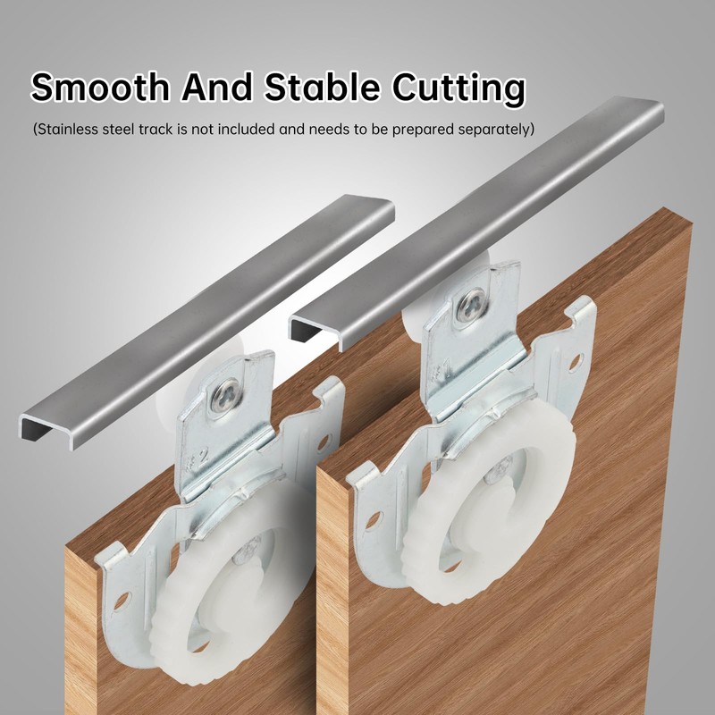 HOJLKLD 4 Pack Sliding Closet Door Hardware Set,Sliding Wardrobe Doo