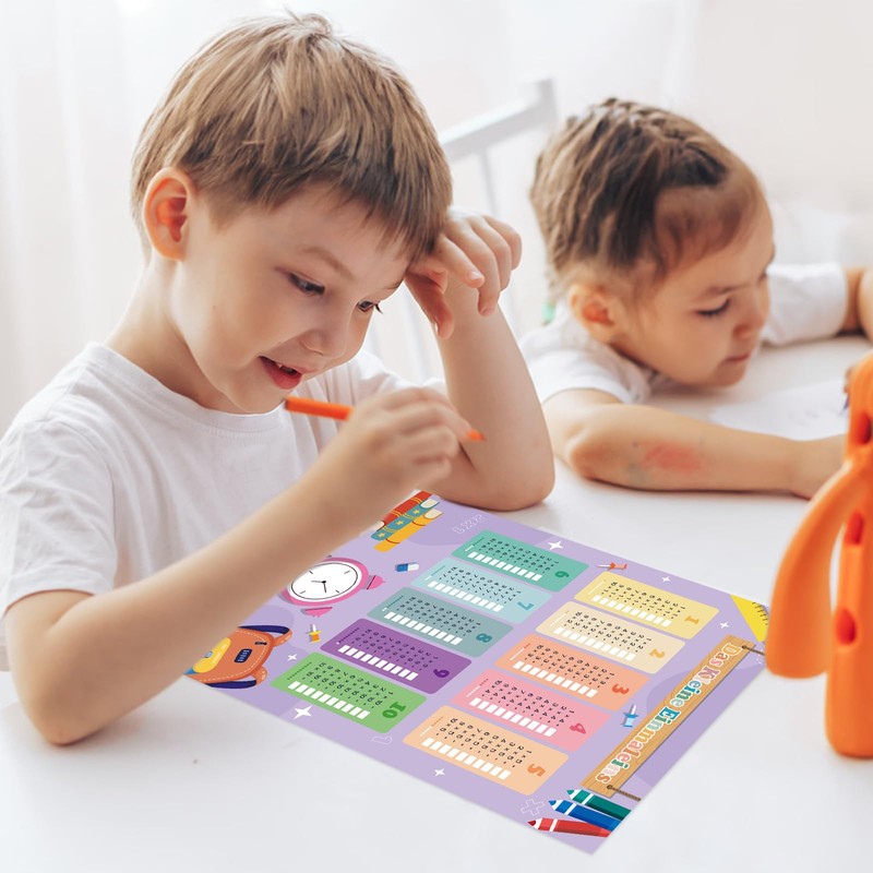 1 x 1 poster, multiplication table trainer for children, learning