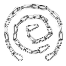 2 Pack Gate Chain Lock for Outdoor Fence with Carabiner, 5/32 x 24 Inch Stainless Steel Link Chains No Fear of Being Bent, Easy to Adjust Barn Chain for Livestock Gate, Silver