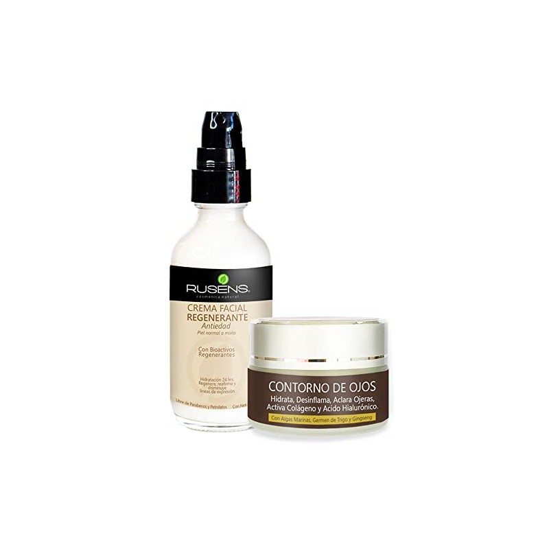 Rusens Dúo Antiedad Contorno Ojos Crema Facial Regenerante Ayuda Hidratar