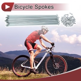 A ABSOPRO 36 Set 13G Bicycle Spokes 265mm Bike Wheel Spokes Galvanized Carbon Steel Silver Tone