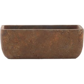 Classic Home and Garden Maceta clásica de Cemento para Interiores y Exteriores con Orificio de Drenaje, Maceta Dakota Trough, café óxido, Grande, 8 Pulgadas