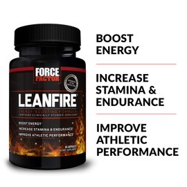 Force Factor LeanFire, Pre Workout Energy Pills with Green Tea Extract and Caffeine to Increase Energy, Build Lean Muscle, Improve Athletic Performance, and Enhance Focus, 30 Count (Pack of 2)