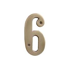 Emtek 2826 6 Inch Height Solid Brass Address Number Six, Oil Rubbed Bronze