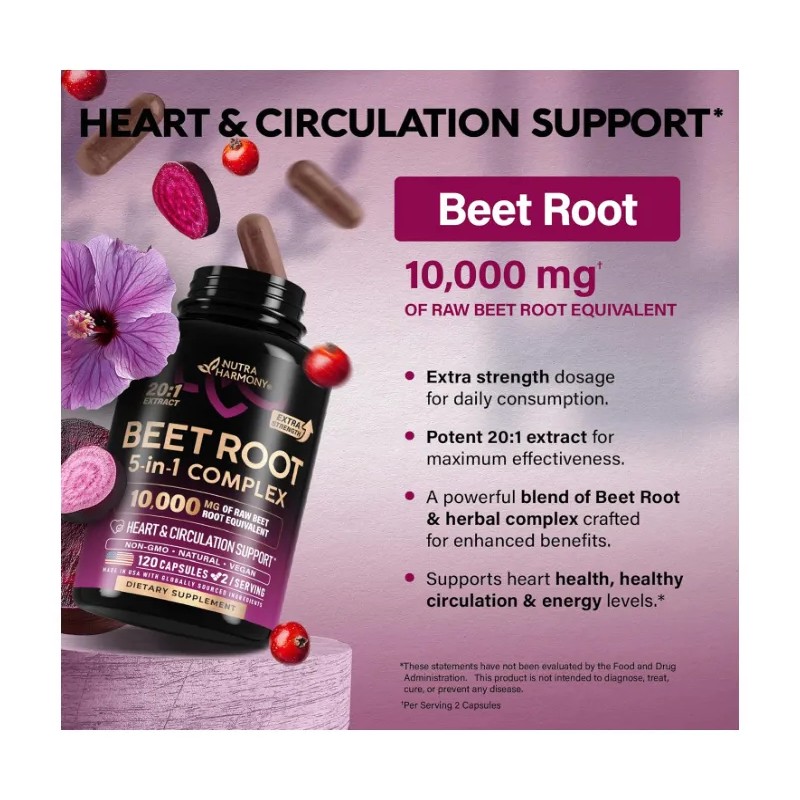 Suplemento En Cpsula Nutraharmony Premium Raz De Remolacha De Beet