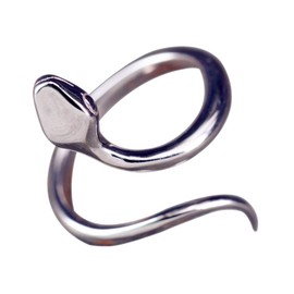 NicoWerk SRI309 Women's Silver Ring Snake Made of 925 Sterling Silver Animal Smooth Adjustable Open, Sterling Silver