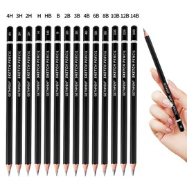 GETHPEN Professional Drawing Sketching Pencil Set - 14 Pieces Graphite Pencils(14B - 4H), Ideal for Drawing Art, Sketching, Shading, Artist Pencils for Beginners & Pro Artists