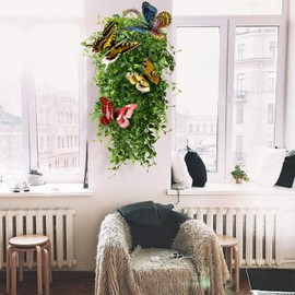 6 Inch Large 3D Christmas Tree Butterfly Decorations, 56 Pieces Colorful Butterfly Decorations for Christmas Tree, Wreaths, Christmas and All Occasions(56)