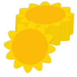 100Pcs Summer Sun Cutouts Cardboard Gold Sun Shape Classroom Bulletin Board Decor 4 Inch- Blank Sunshine Paper Shape Creative Supply Die Cut with Glue Points for Classroom School Home