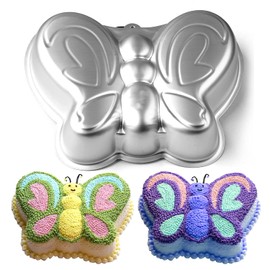 Pormasbenzer - Molde para tartas de cumpleaños con forma de mariposa, de aluminio en 3D, para manualidades, para cumpleaños, aniversario, fiesta, Navidad