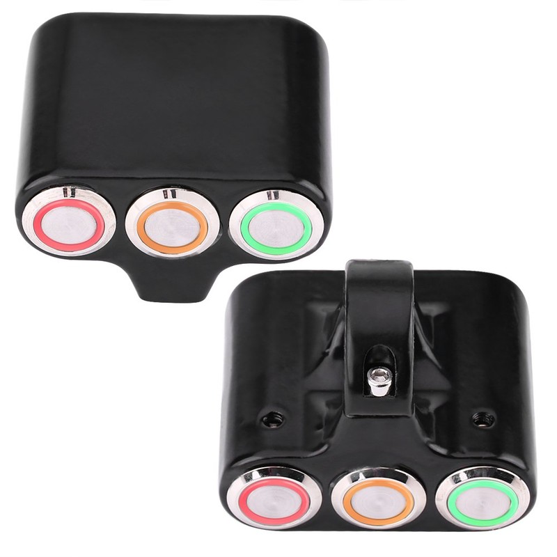 Qiilu Handlebar Switch 22 mm Motorcycle Handlebar Switch Headlight Hazard