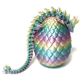 Claofoc 3D Printed Dragon Egg Dragon in Egg Mysterious Realistic Dragon Figures 3D Dragon in Egg Easter Dragon Eggs Home Decor Gifts Toy (2 Pieces C)