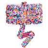 Elastic Sequin Trim, 1.2 Inch 3 Row Multicolored Flat Glitter