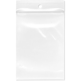 Plymor 3" x 4" (Pack of 100), 4 Mil with Hang-Hole Heavy Duty Zipper Reclosable Plastic Bags