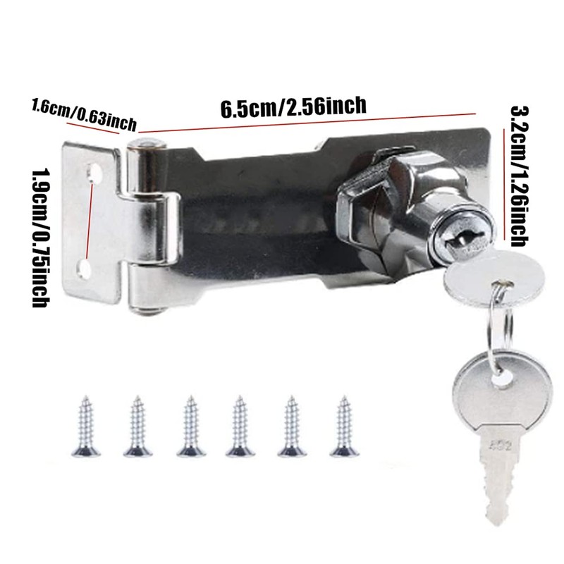Hasp Door Lock 2 Pcs Heavy Duty Padlocks with Keys