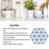 5pcs Table Mats Geometric Hex Shape Hollow Silicone Blue Insulation