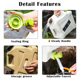 3.2 Gallon Water Jug with Spigot - BPA-Free Portable Water Container for Camping, Emergency Storage & RV | Wide-Mouth Design, Lightweight & Easy to Clean