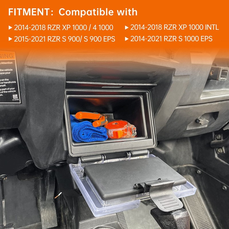 CUSAUTV RZR Center Console Dash Storage Box with Seal Compatible