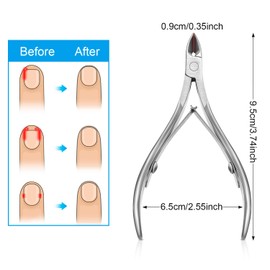 4 Packs Cuticle Nippers Stainless Steel Cuticle Trimmer Cutter Dead Skin Remover Scissors Pedicure Manicure Tools for Fingernails and Toenails
