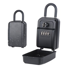 Piclafe Key Lock Box, Sturdy Waterproof Lock Box for Keys for Door Handle, 4-Digit Combination Lockbox, Large Capacity Security Key Hiders for Outdoor, Indoor to Store House Keys, Car Keys, ID Cards