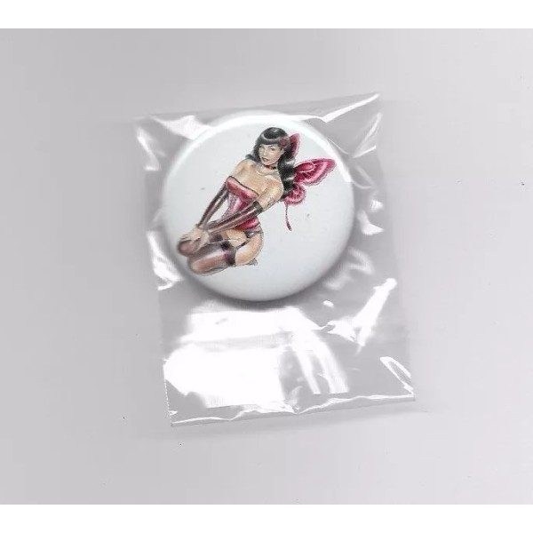 YU-JEAN BETTIE PAGE METAL PIN ART PIN-UP FAIRY BETTIE -