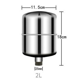 Pressure Tank, Stainless Steel Pressure Tank 2L, Leakage unrestrained Accessory, Balancing Water Volume and Pressure, Compact and sturdy, Quick Installation for Self