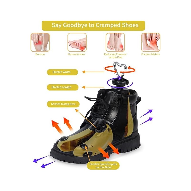 Shoe Stretcher Shoe Trees 2PCS 4-Way Adjustable Shoe Expander for
