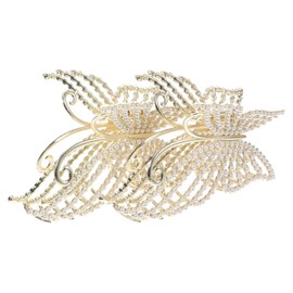 PACKOVE 2Pcs Butterfly Hair Claw Clips Non Slip Rhinestone Hair Accessories for Women Elegant Jaw Clamps for Daily Wear Special Occasions
