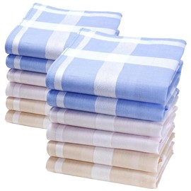 merrysquare Discreet Plain Women's Handkerchiefs - Small Size 28 cm x 28 cm - 100% Cotton - Model Suzon, Pink, green, blue
