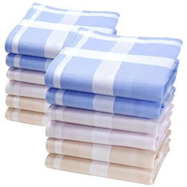 merrysquare Discreet Plain Women's Handkerchiefs - Small Size 28 cm x 28 cm - 100% Cotton - Model Suzon, Pink, green, blue