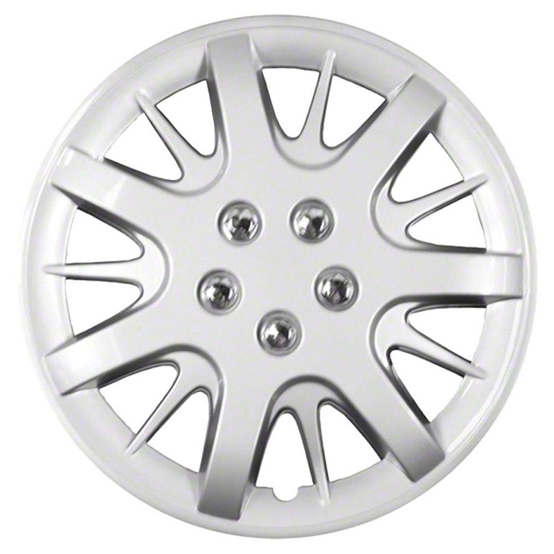 Elite Auto Chrome 4-Pack of 16' Push-on Silver Hubcaps fit