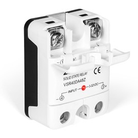 Ailao Solid State Relay 12V SSR Relay Single Phase 40A DC Control AC Solid State Relay Input 3-32V DC Output 480V AC, Compact Size Silent Long Service Life