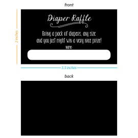 Best Wishes Boutique 25 Diaper Raffle Tickets Cards - Black Chalkboard Background Neutral Baby Shower