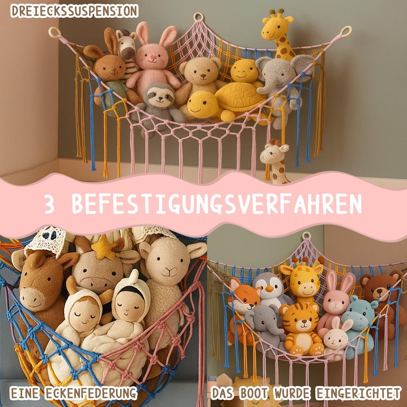 Cuddly Toy Storage, Storage Net for Children's Room, Toy Organiser
